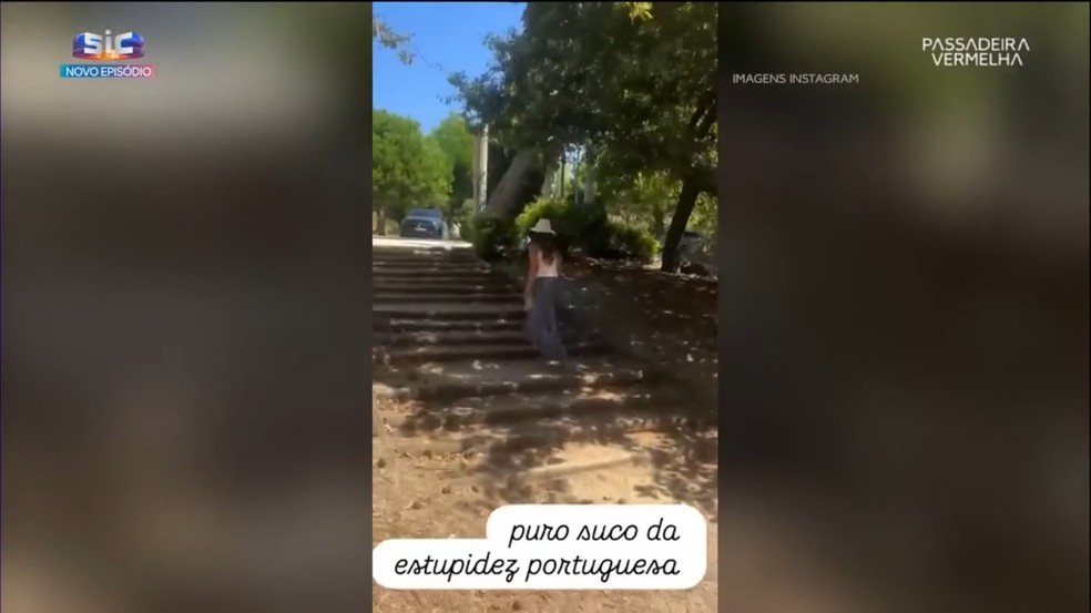 Discussão de Luana Piovani com vizinha vira tema na TV em Portugal — Foto: Reprodução/SIC Caras