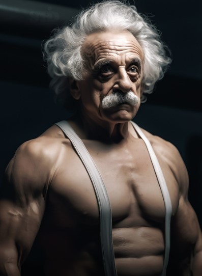 Releitura do físico alemão Albert Einstein,  que desenvolveu a teoria da relatividade geral, um dos pilares da física moderna ao lado da mecânica quântica — Foto: Reprodução/Instagram(sahixd)