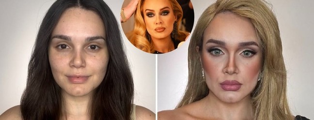 Leticia Gomes se tranforma em Adele só com maquiagem — Foto: divulgação