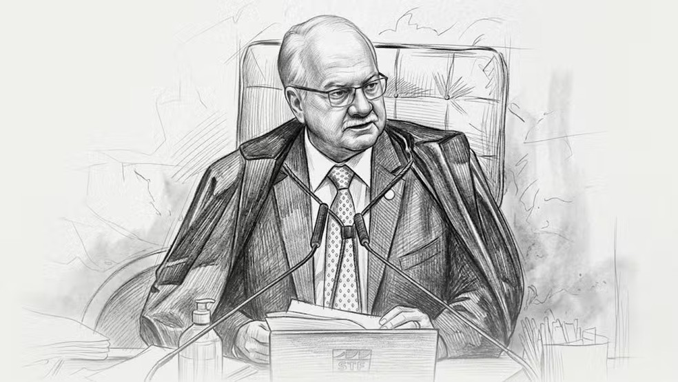 Fachin diz em sessão do STF sobre mensagens de Vorcaro a Moraes que decisão é do plenário: 'Divergência é legítima. Confronto pessoal, não' — Foto: Arte O GLOBO/ Fotomontagem com uso de IA