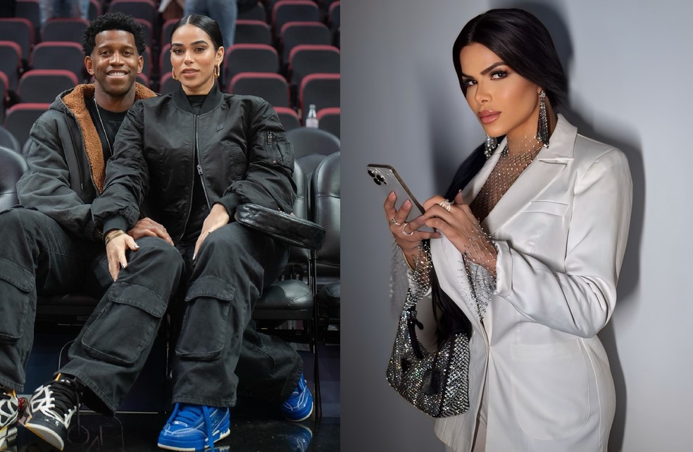 O zagueiro Gil com a ex-BBB Alana e a influenciadora Juliana Merhy — Foto: fotos reprodução/ instagram