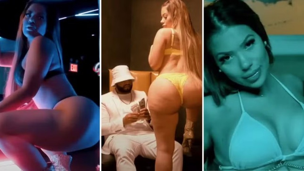 Policial Melissa Mercado estrelou clipe de rapper — Foto: Reprodução/YouTube