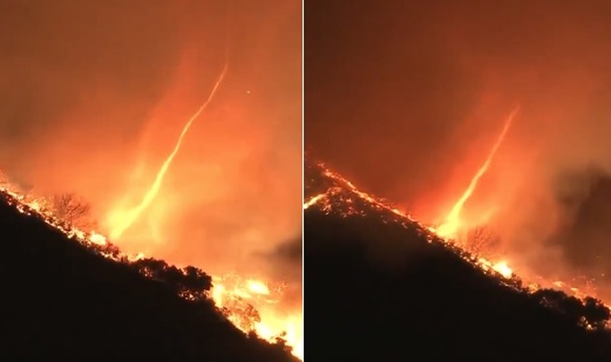 'Firenado' é registrado durante incêndio em Los Angeles
