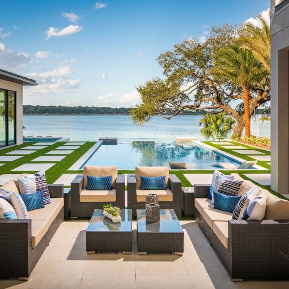 A vista da casa de Simone Mendes em Orlando — Foto: reprodução