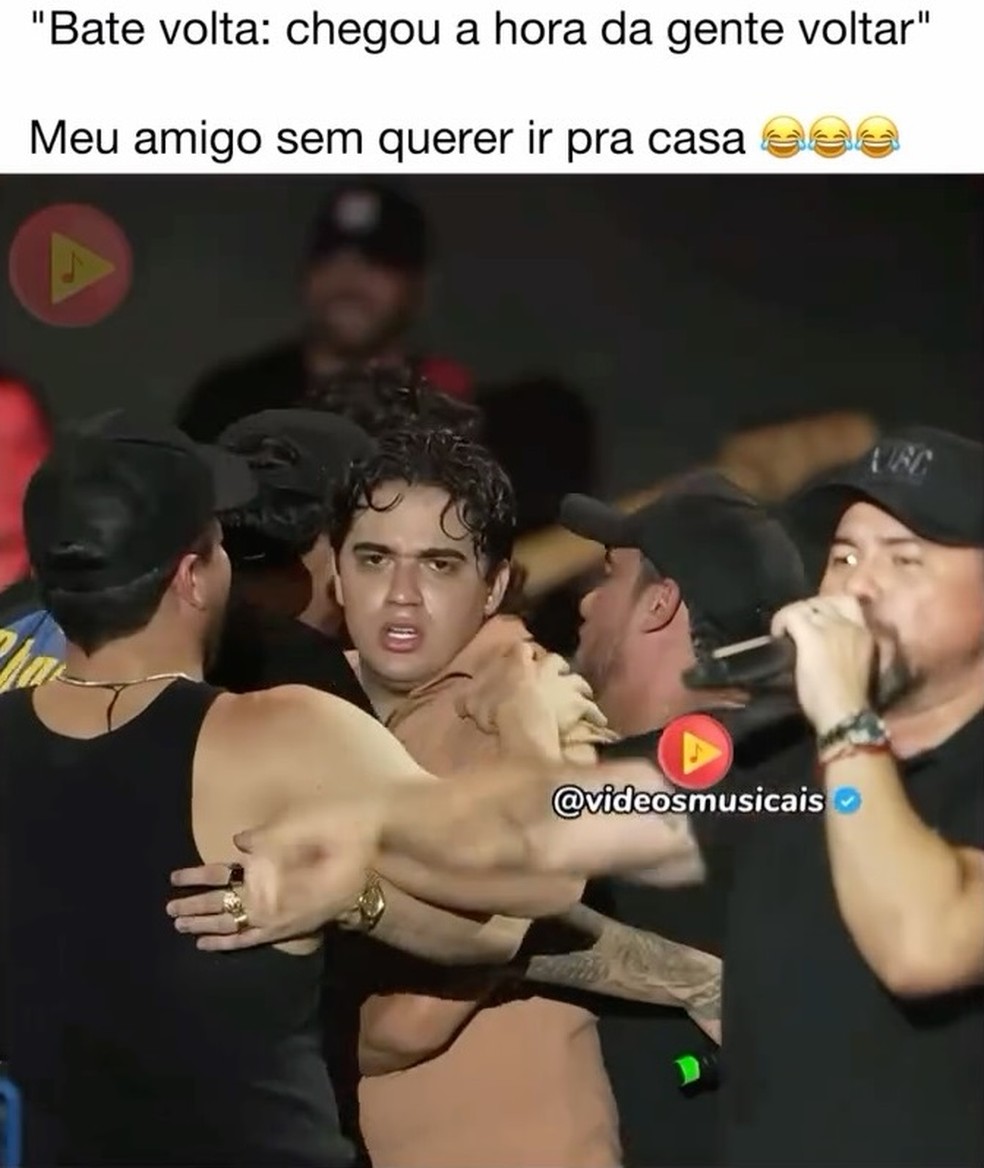 Embriaguez de Natanzinho em show no Ceará vira meme — Foto: reprodução/ instagram