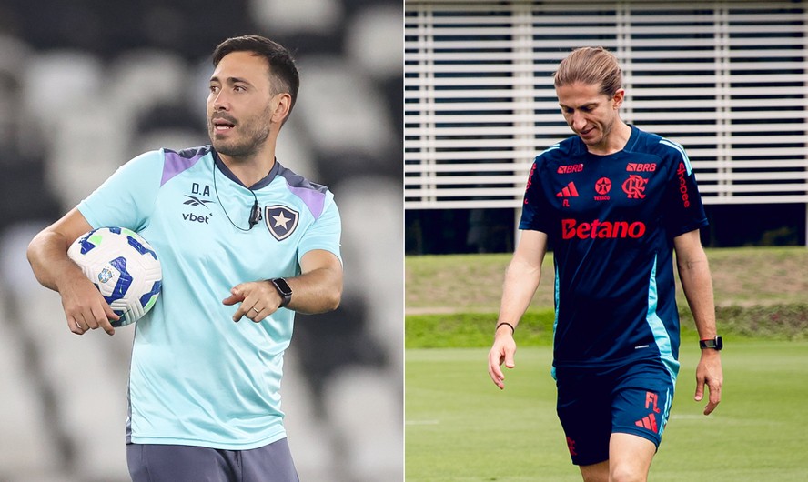 Davide Ancelotti e Filipe Luís se enfrentarão pela primeira vez, em Botafogo x Flamengo