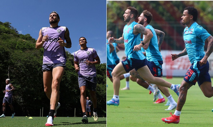 Os treinos de pré-temporada de Flamengo e Botafogo, que decidem a Supercopa do Brasil no dia 2