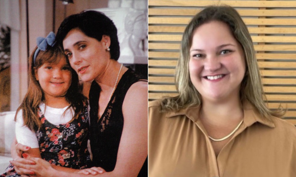 Viviane Pinheiro com Christiane Torloni nos bastidores de 'A viagem' e atualmente &mdash; Foto: Acervo pessoal; Reprodu&ccedil;&atilde;o/ LinkedIn