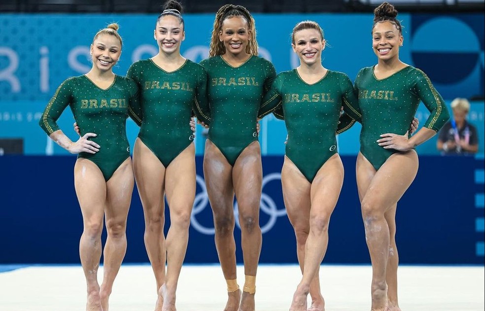 Flavia Saraiva, Julia Soares, Rebeca Andrade, ,Jade Barbosa e Lorrane Oliveira: seleção feminina de ginástica nas Olimíadas — Foto: Instagram