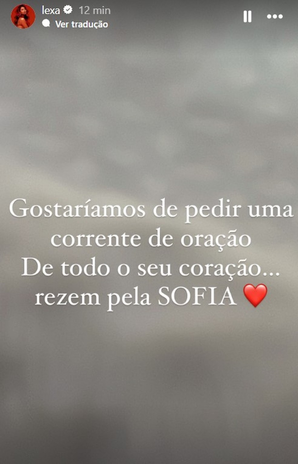 Postagem de Lexa nas redes sociais — Foto: Reprodução/Instagram