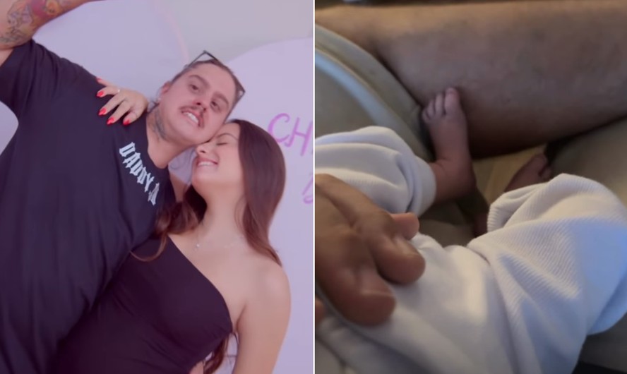 Thominhas, ex-baterista do Restart, celebra chegada da primeira filha no Ano Novo