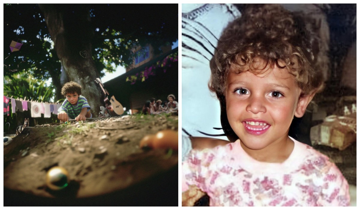Diogo Nogueira nutzt künstliche Intelligenz und stellt seine Kindheit auf dem Albumcover nach;  Vergleich mit Originalfoto |  Musik