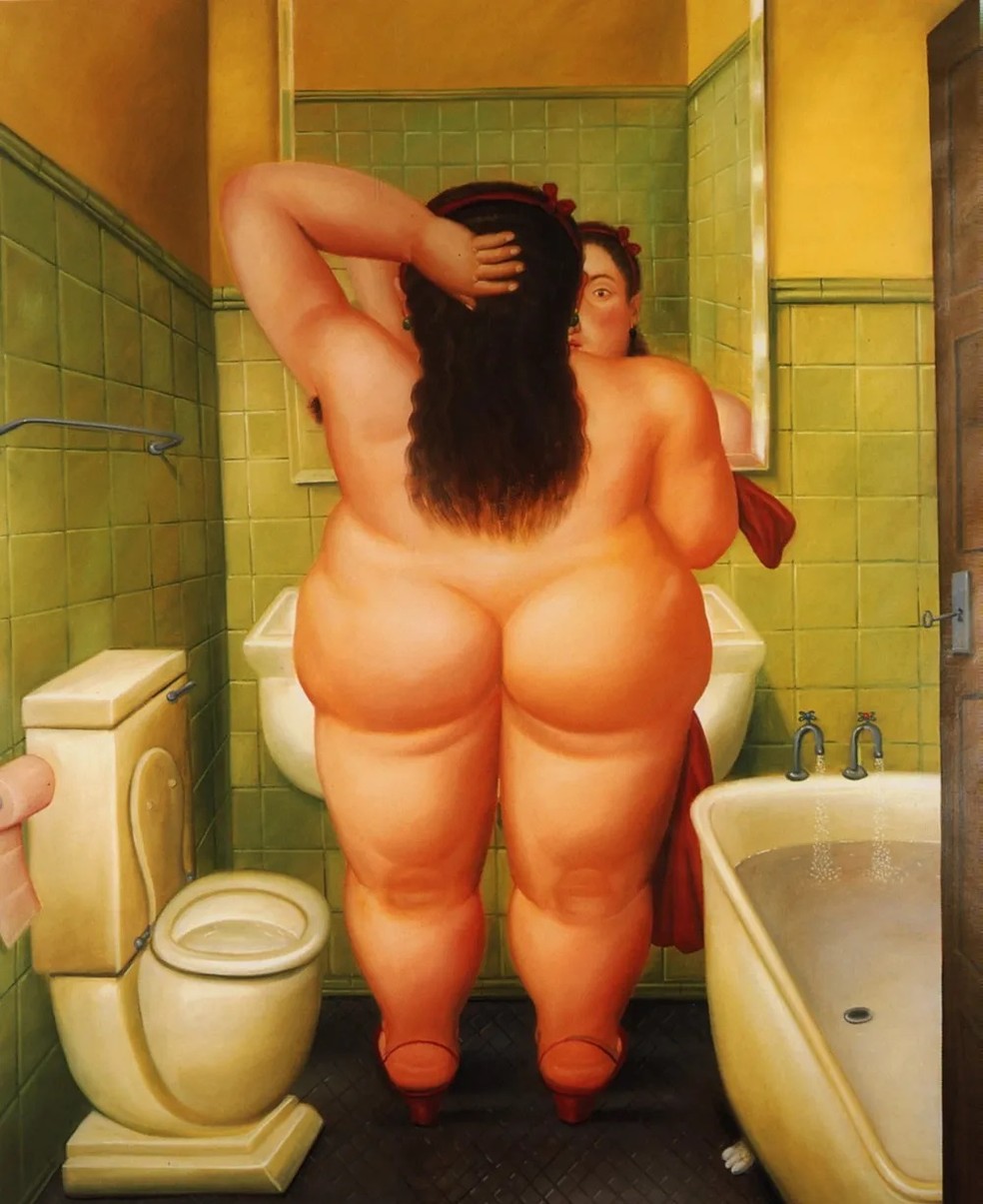 Pintura “El baño”, del artista Fernando Botero, 1989 — Foto: Divulgación