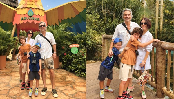 Alexandre Nero curte férias no Ceará com a mulher e os filhos após pausa na TV