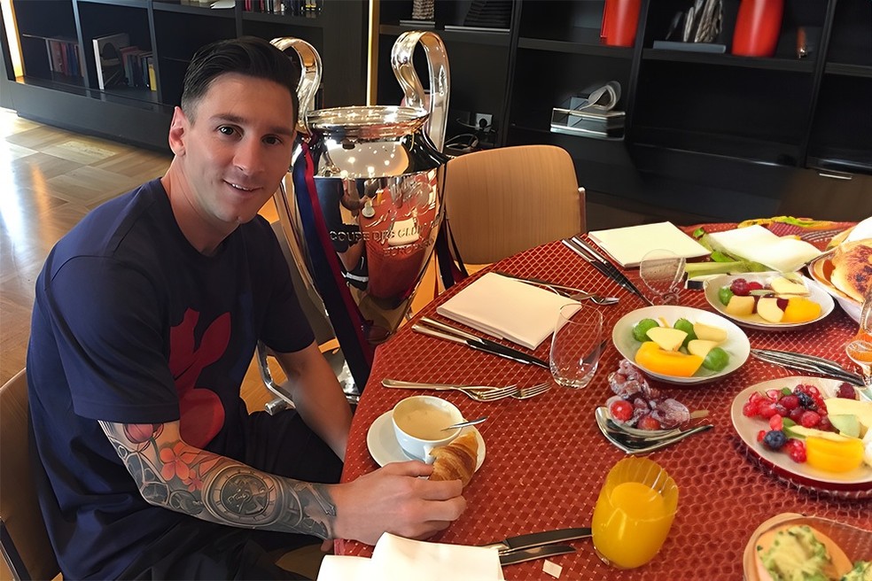 Messi quando começou sua dieta — Foto: rep/ instagram