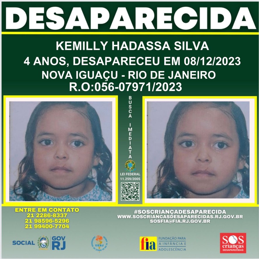 Familiares estão em busca do paradeiro da menina que sumiu em Nova Iguaçu