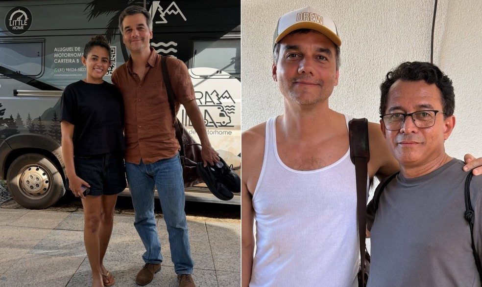 Wagner Moura grava novo filme no Brasil e é tietado pelos colegas — Foto: Reprodução/Instagram