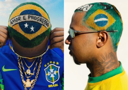Torcida transforma cabelo em expressão artística durante a Copa