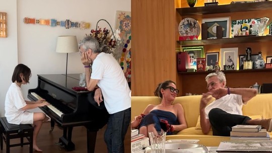 Caetano Veloso se encanta com filho de Alinne Moraes no piano: 'Na casa do vovô nervoso'