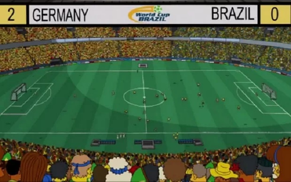 "Os Simpsons" previram a derrota do Brasil para a Alemanha na Copa de 2014 — Foto: Reprodução