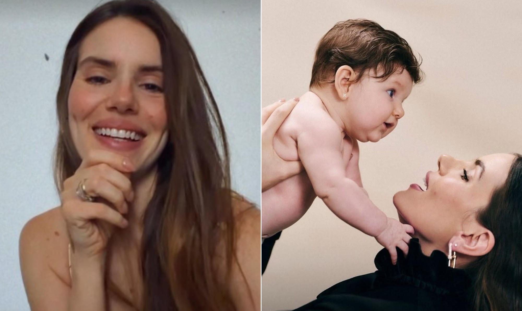 Camila Queiroz revela semelhanças da filha com Klebber Toledo e se diverte com comentários
