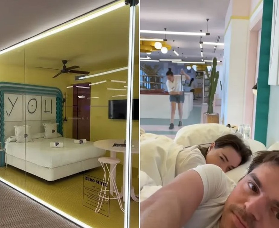 Casal de influenciadores posa na Suíte Zero | Foto: Reprodução/TikTok