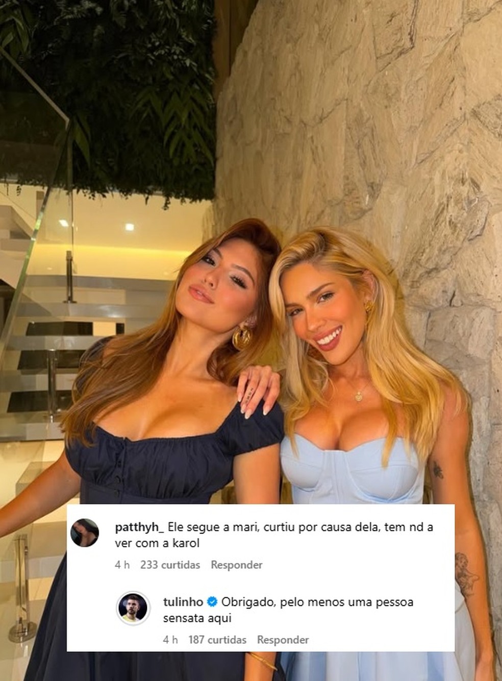 Filho de Túlio Maravilha, Tulinho curtiu foto de Karoline Lima e gerou polêmica — Foto: Reprodução/Instagram