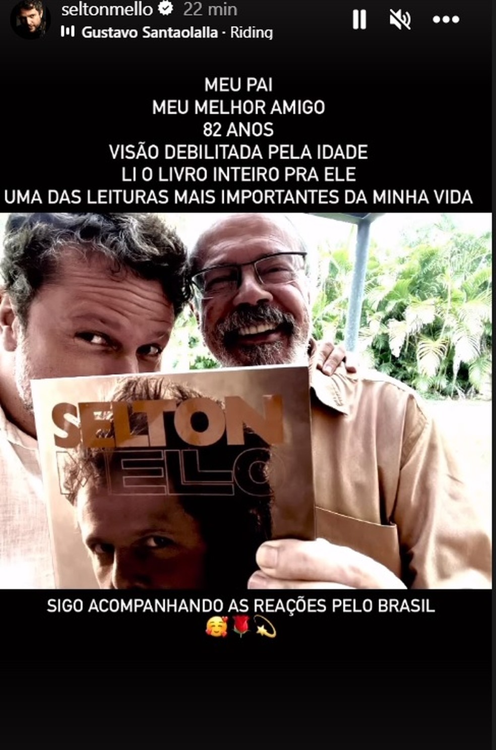 Selton Mello mostra momento especial com o pai, de 82 anos: 'Visão ...