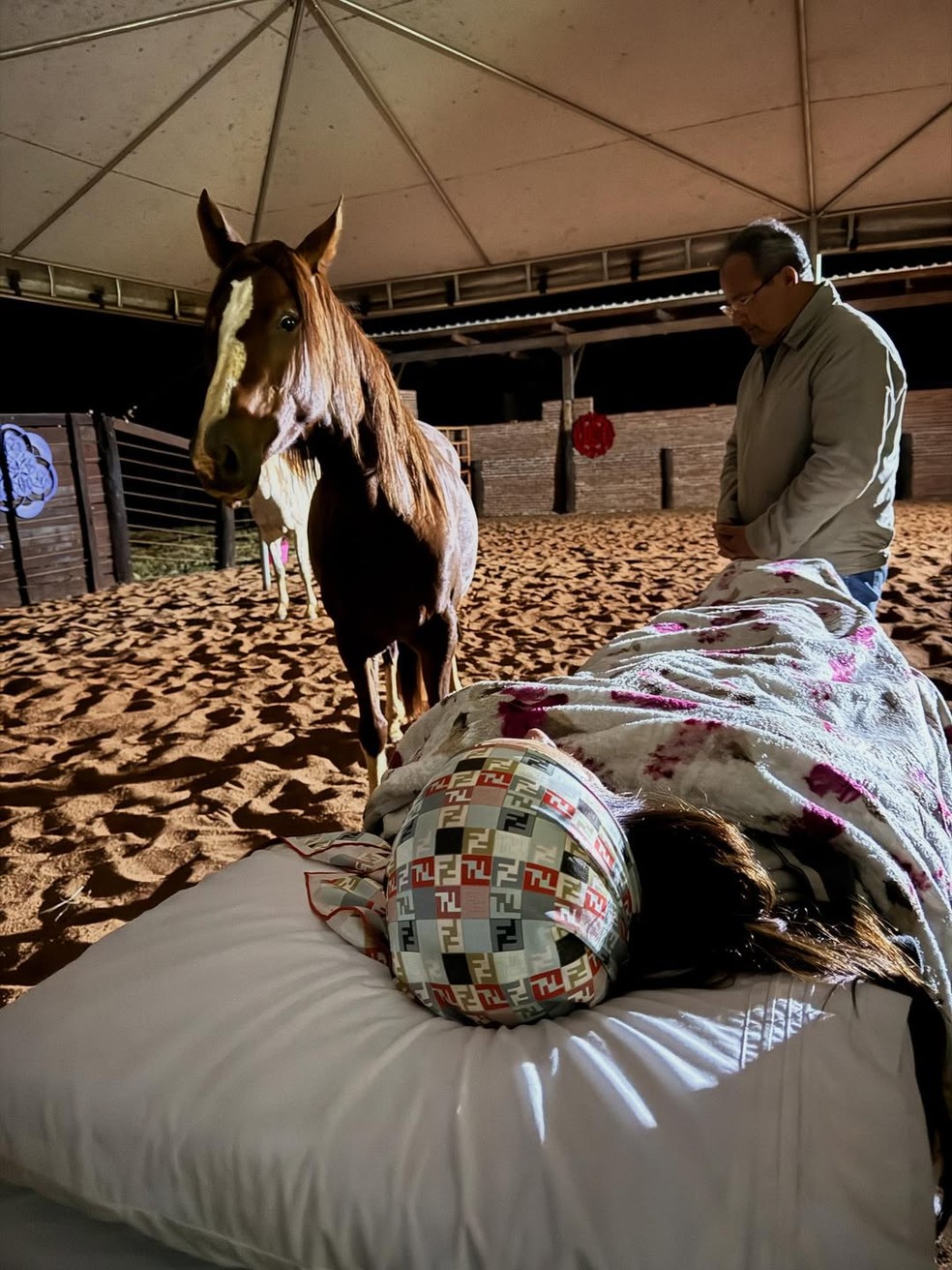 Anitta fez terapia com cavalos em Minas Gerais — Foto: Reprodução/Instagram