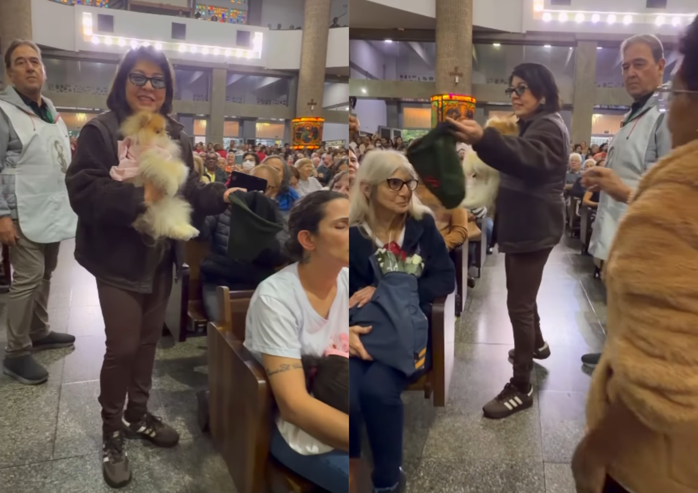 Roberta Miranda surpreende ao se voluntariar para recolher oferta de fiéis em missa: 'Coração mandou'; veja
