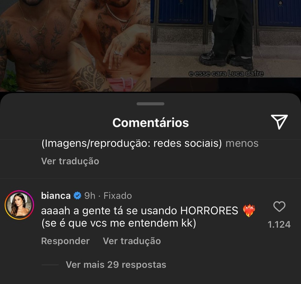 Bianca Andrade defende namorado após italiano ser chamado de "caça fama" — Foto: Reprodução/Instagram