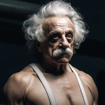 Releitura do físico alemão Albert Einstein,  que desenvolveu a teoria da relatividade geral, um dos pilares da física moderna ao lado da mecânica quântica — Foto: Reprodução/Instagram(sahixd)