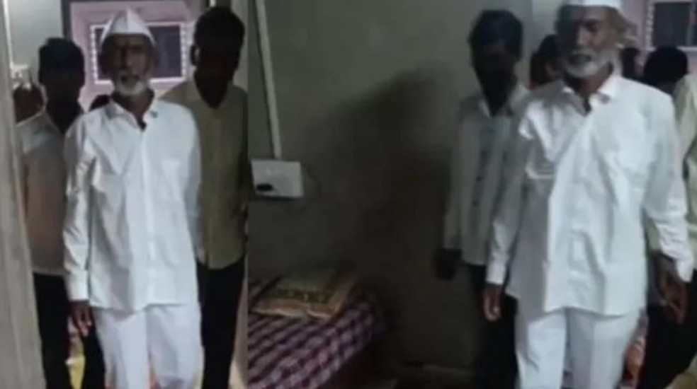 Pandurang Ulpe, após ser dado como 'morto', recebe alta de hospital na Índia — Foto: Reprodução