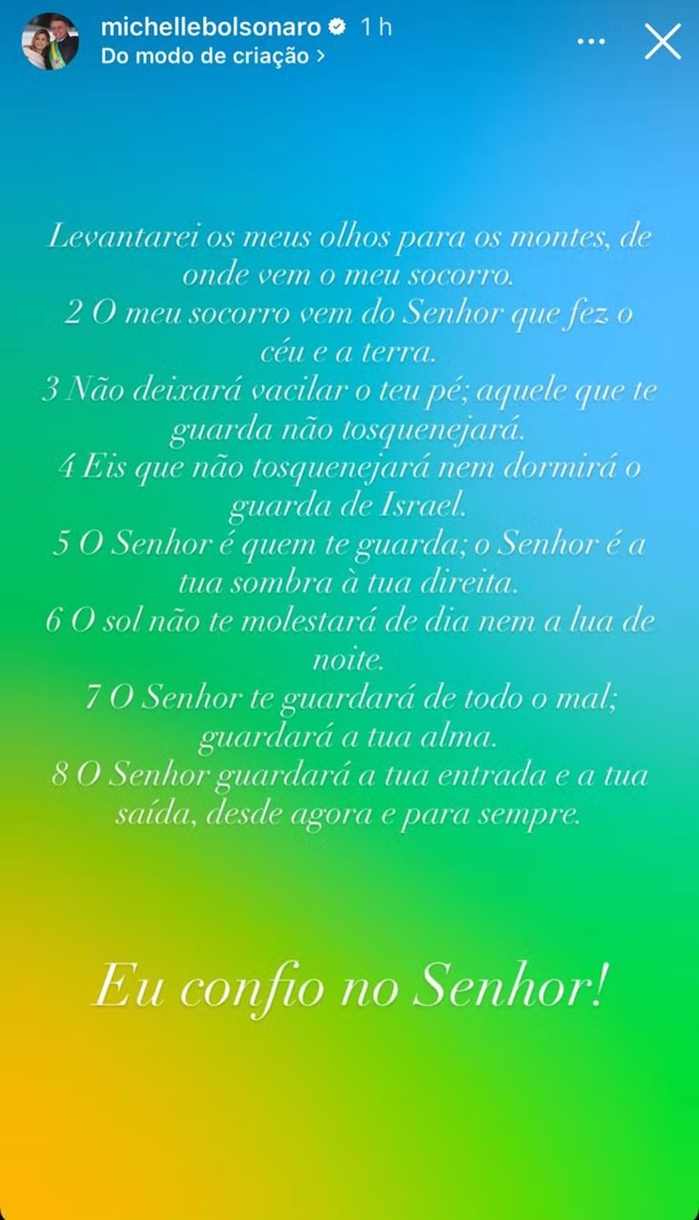 Michelle Bolsonaro se manifesta no Instagram após prisão de Bolsonaro — Foto: Reprodução/Instagram