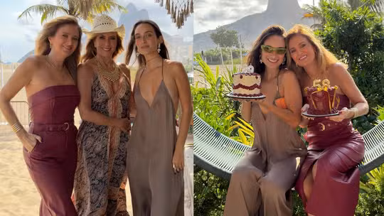 Helô Pinheiro festeja aniversário da filha mais velha e da neta na Praia de Ipanema; fotos Helô Pinheiro festeja aniversário da filha mais velha e da neta na Praia de Ipanema; fotos