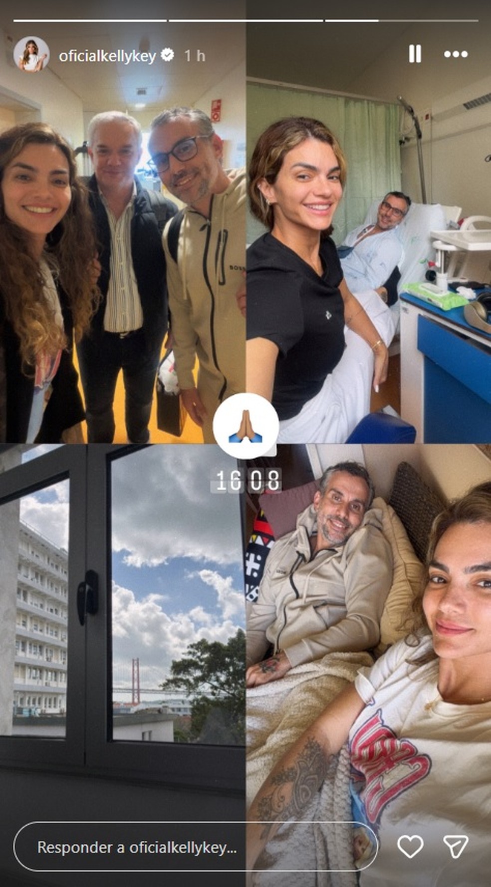 Kelly Key publicou imagens da internação do marido em rede social — Foto: Reprodução de Instagram