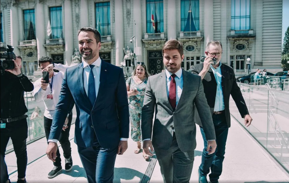 O governador do Rio Grande do Sul Eduardo Leite com o namorado, Thalis Bolzan — Foto: Instagram