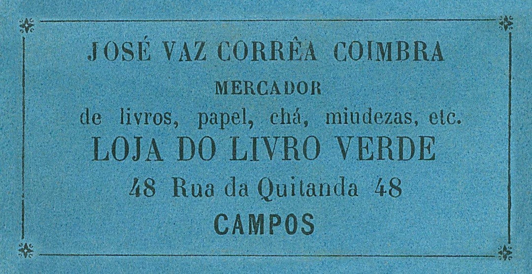 Etiqueta da década de 1840, com nome do primeiro dono — Foto: Centro de Memória Fotográfica de Campos