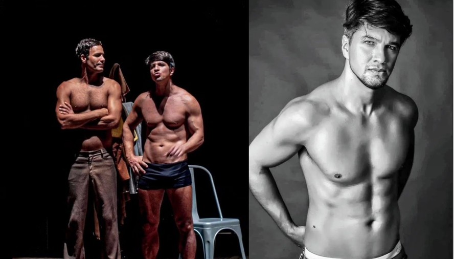 O ator Leo Sans fica nu na peça ''Pasolini no deserto da alma', em cartaz no Rio