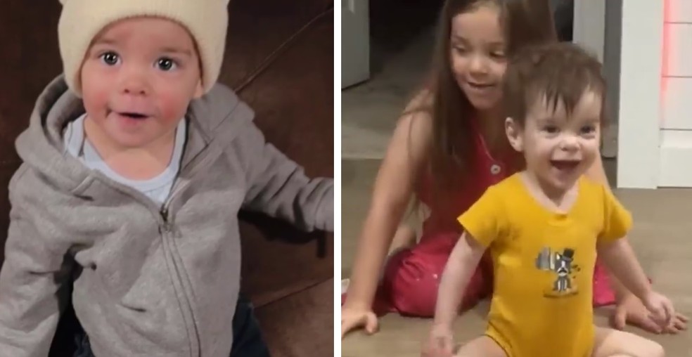 Hendrix Alaya, em Iowa, se recupera e volta a brincar com a irm&atilde; ap&oacute;s tratamento com Botox &mdash; Foto: Reprodu&ccedil;&atilde;o / MercyOne Des Moines