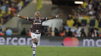 Fluminense x Boca Juniors -  John Kennedy comemora o segundo gol do fluminense no jogo. — Foto: lexandre Cassiano / Agência O GLOBO