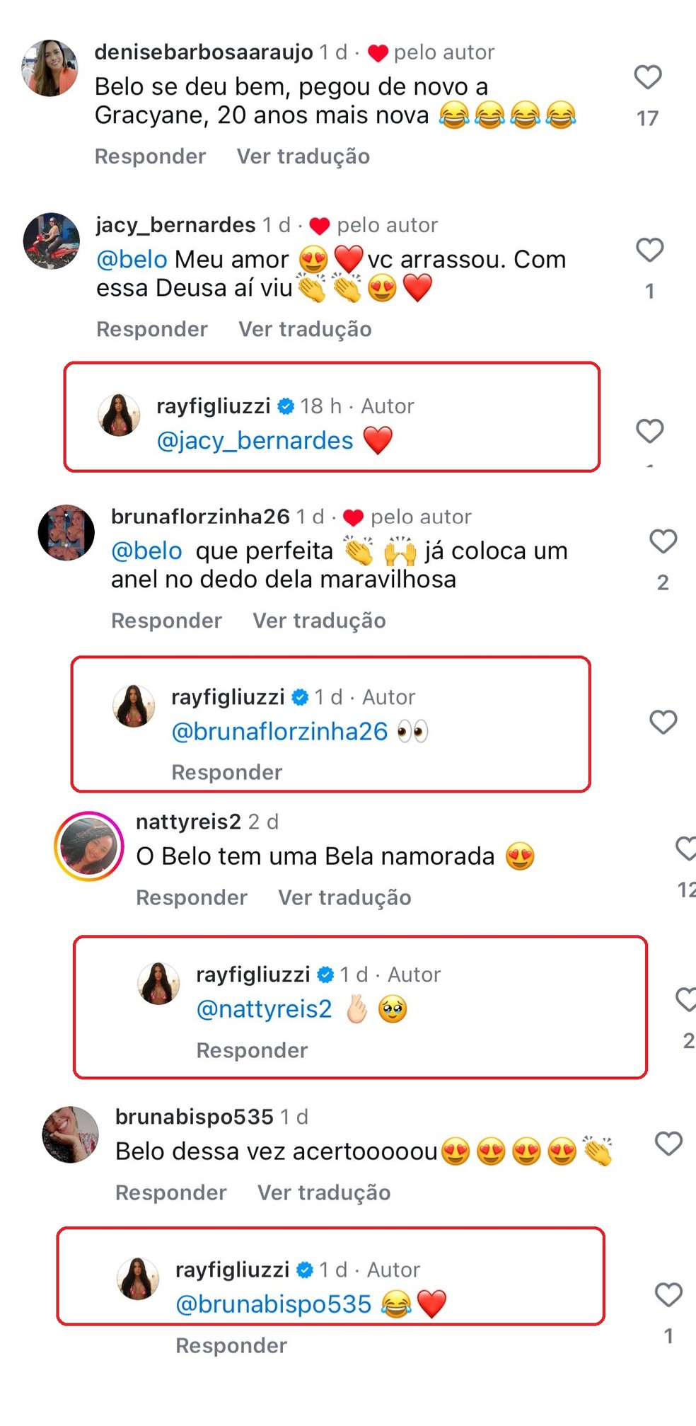 Ray Figliuzzi confirma namoro com Belo — Foto: Instagram