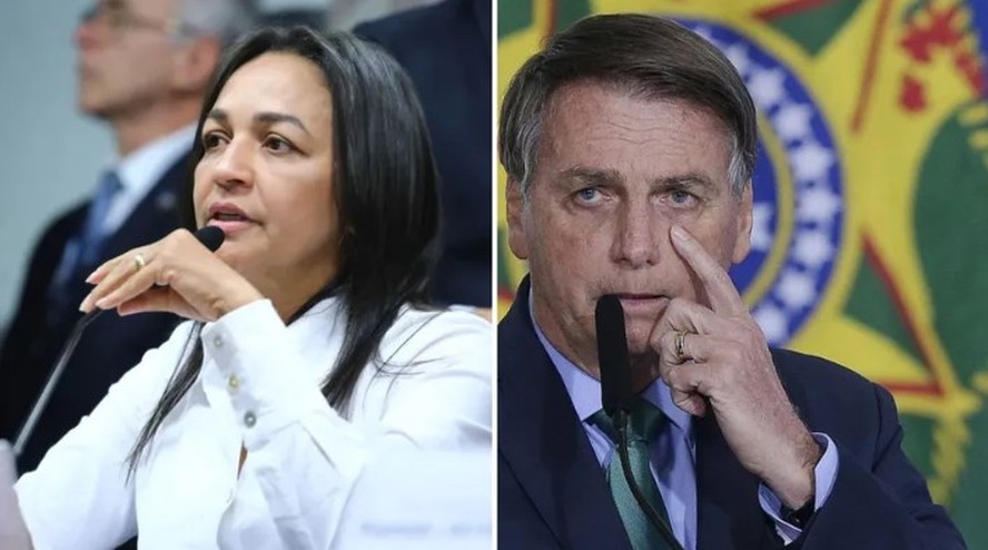 Eliziane Gama e o ex-presidente Jair Bolsonaro