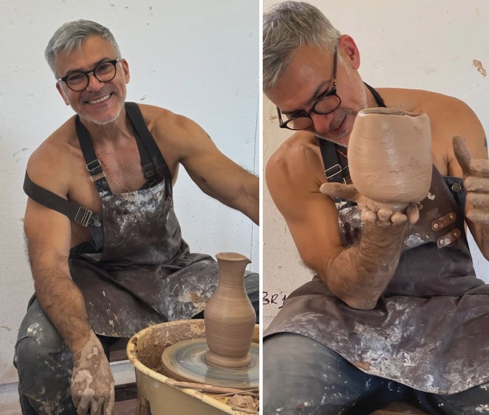 Gal&atilde; Leonardo Vieira mostra trabalho como ceramista em Portugal &mdash; Foto: Instagram