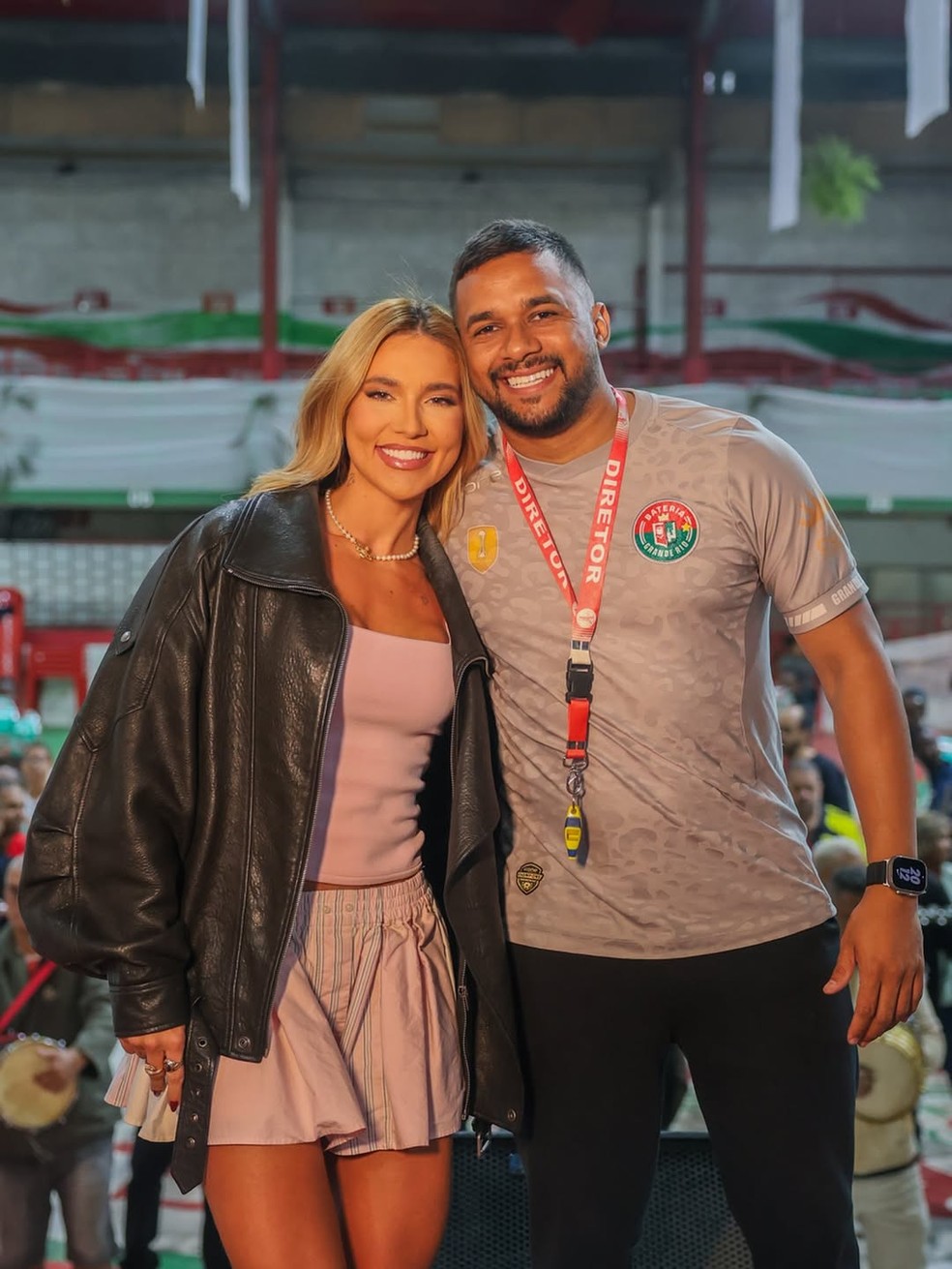 Virginia e Fabricio de Lima, mestre de bateria da Grande Rio — Foto: Rafael Arantes/Reprodução/Instagram