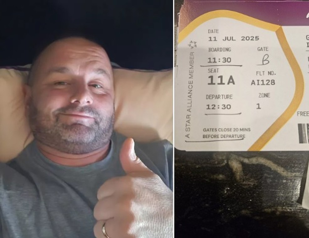 Dean Griffin ficou na poltrona 11A em voo da Air India — Foto: Reprodução