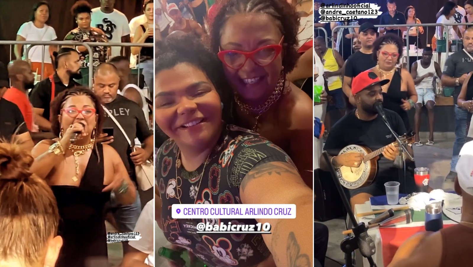 Mulher de Arlindo Cruz, Babi Cruz reúne filhos e namorado em noite de samba no Rio — Foto: Reprodução/Instagram