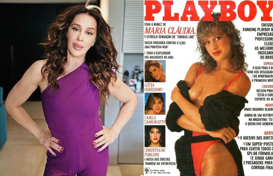 Claudia Raia hoje e em sua primeira capa da 'Playboy' em 1984