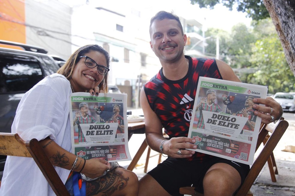 Torcedores com Jogo Extra no Maraca, edição Fluminense x Flamengo — Foto: Júlia Aguiar