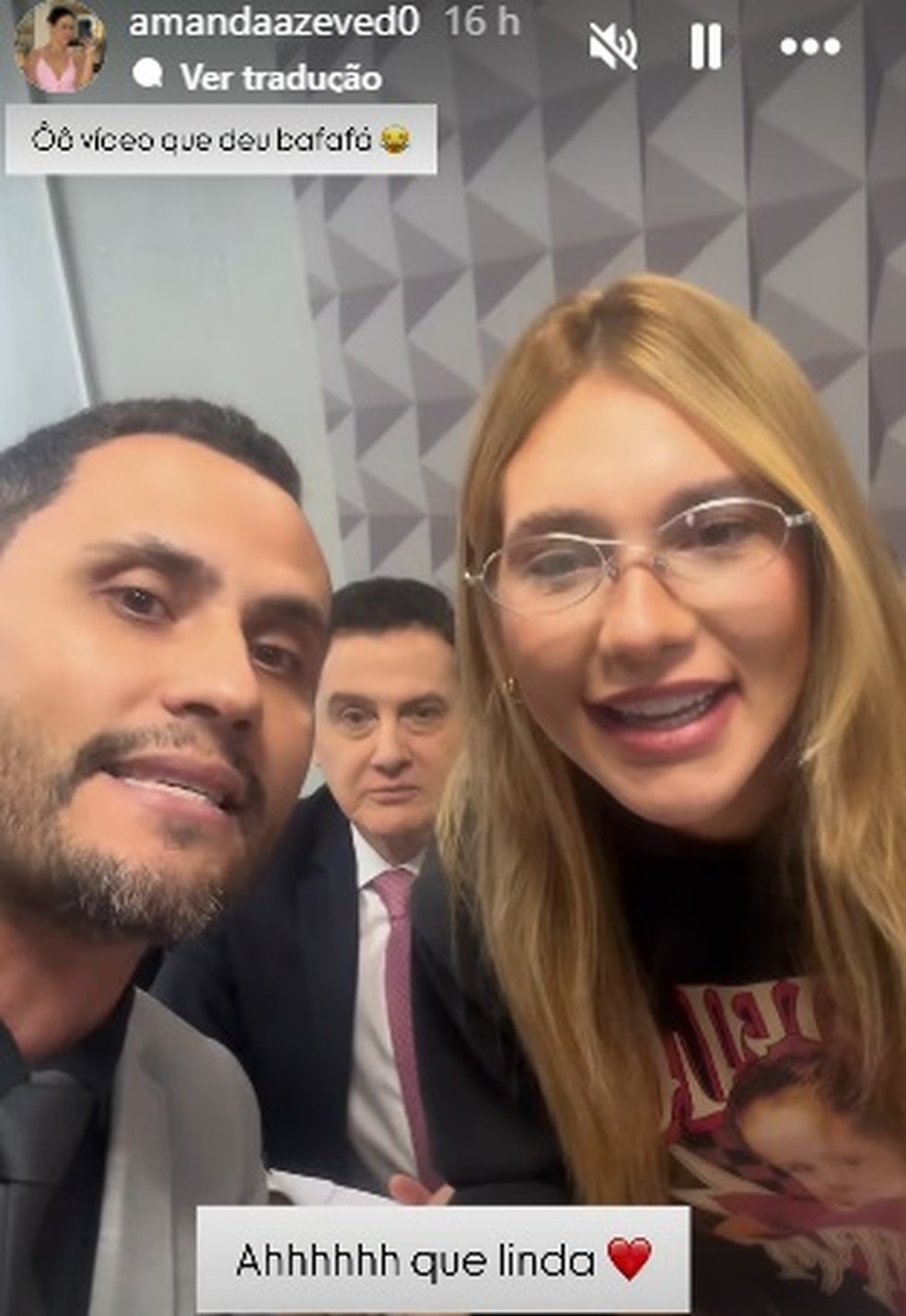 Em meio a CPI, senador Cleitinho pediu para Virginia gravar um vídeo para esposa dele — Foto: Reprodução/Instagram